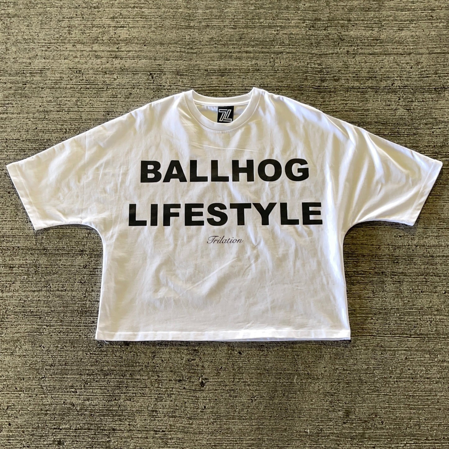 "BALLHOG LIFESTYLE" White Boxy Tee